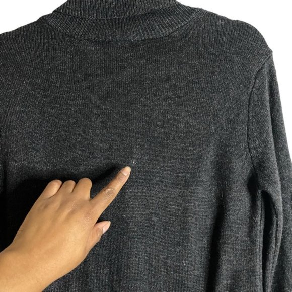 All-Son Men's Charcoal Gray Button-Down Wool Knit Cardigan - Picture 8 of 8